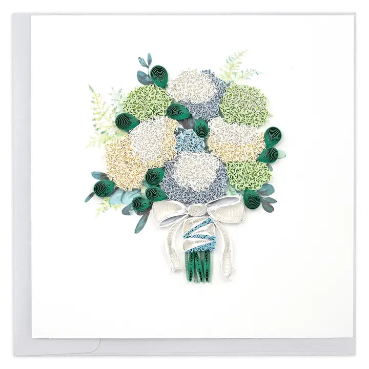 Quilled Card - Hydrangea Wedding Bouquet