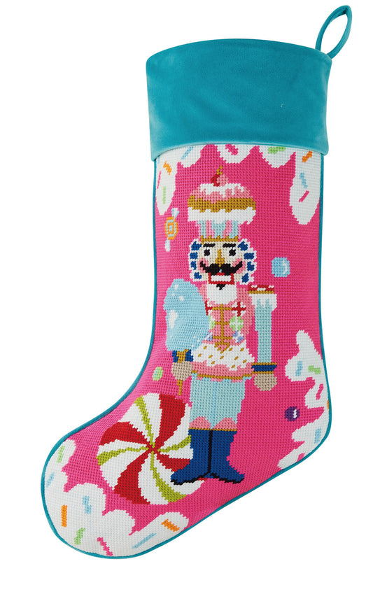 Embroidered Needlepoint Stocking - Colonel Cupcake
