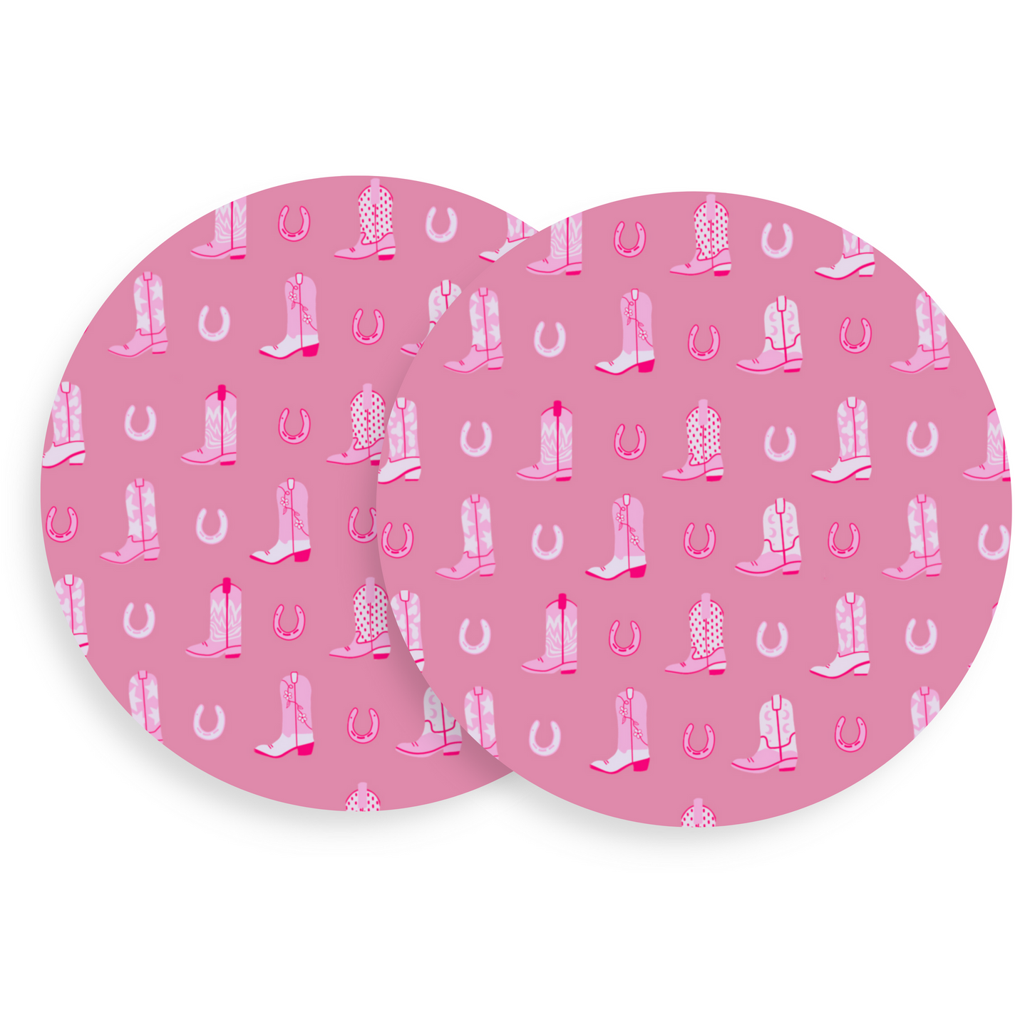 Howdy + Boot Scoot - Set of 4 Acrylic Coasters + Holder