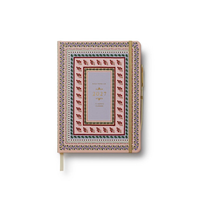 2027 12-Month Hardcover Planner with Pen - Paisley