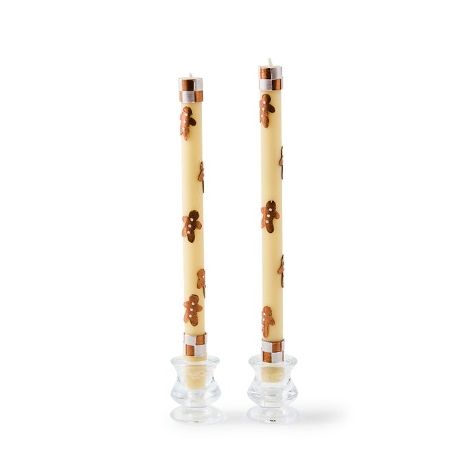 Gingerbread Dinner Candles - Set of 2