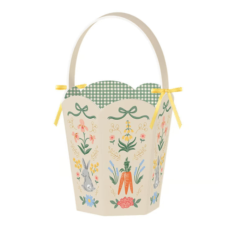 Spring Farm Embroidered Easter Basket