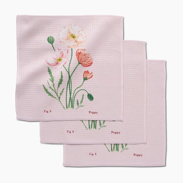 August Poppy Dishcloth Set - 3 ct