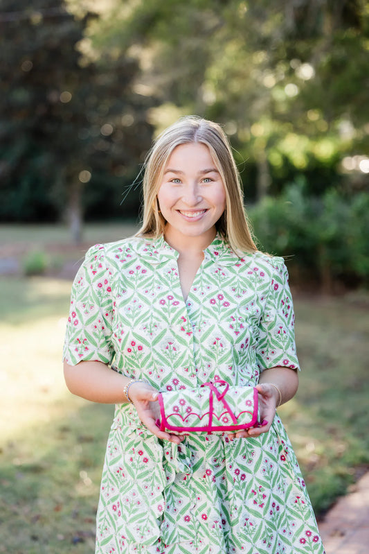 Quilted Jewelry Roll - Chateau Rose
