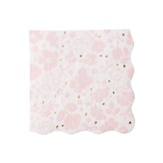 Dinner Napkins - Emma Bear Pink