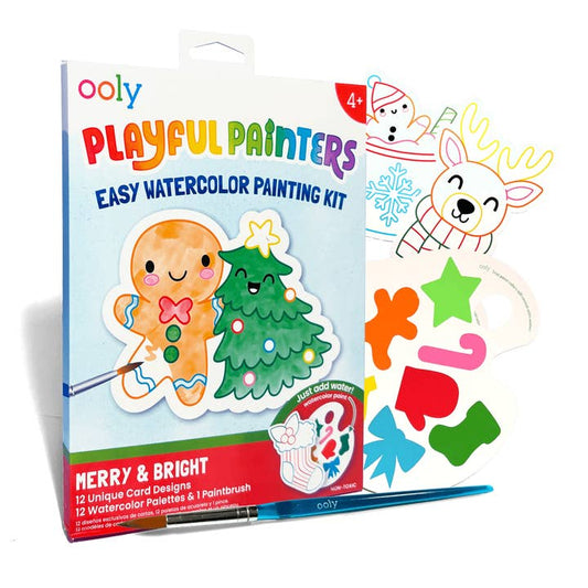 Playful Painters Easy Watercolor Painting Kit - Merry & Bright