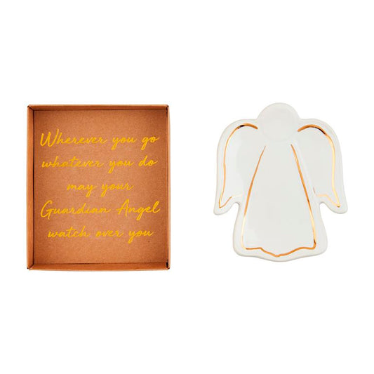 Tidbit Dish - Stripe Wings Angel