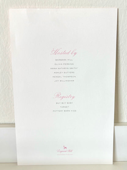 Rattle and Bow Pink Invitation - 10 ct