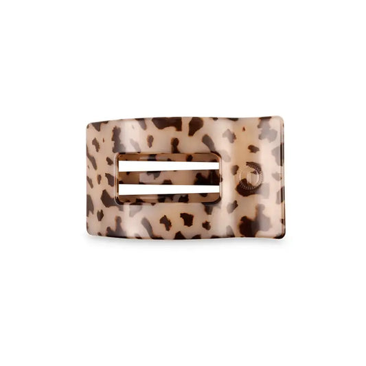 Small Flat Rectangle Hair Clip - Blonde Tortoise