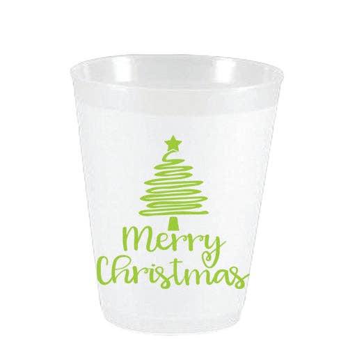 Frost Flex Cups - Merry Christmas Squiggle Lime - 10 CT