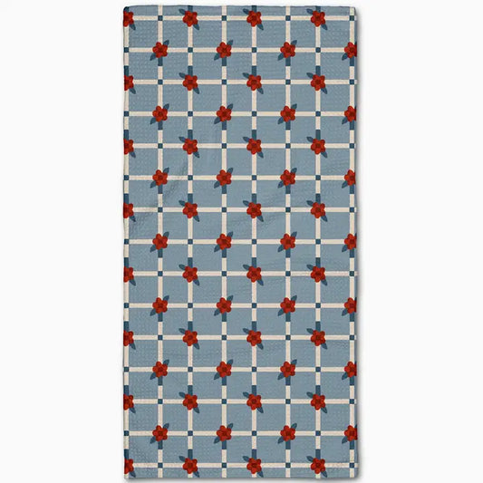 Floral Parade Grid Bar Towel