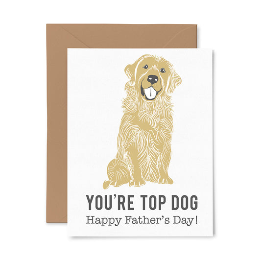 Letterpress Greeting Card - Top Dog Fathers Day
