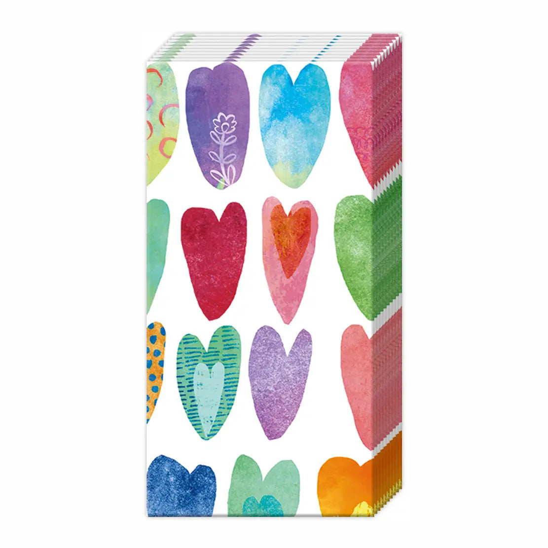 Pocket Tissues - Rainbow Hearts