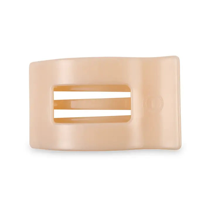 Medium Flat Rectangle Hair Clip - Almond Beige