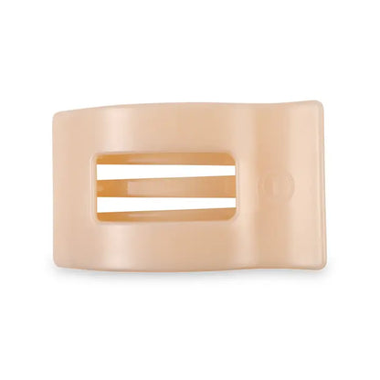 Medium Flat Rectangle Hair Clip - Almond Beige