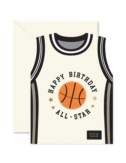 All-Star Basketball Jersey Birthday Die-Cut Card