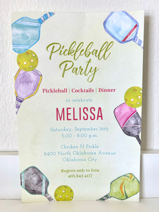 Pickleball Invitation - 10 CT