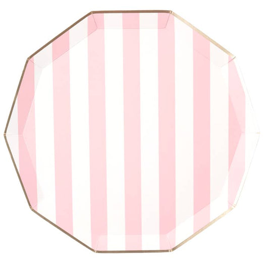 Dinner Plates - Petal Pink Cabana Stripe