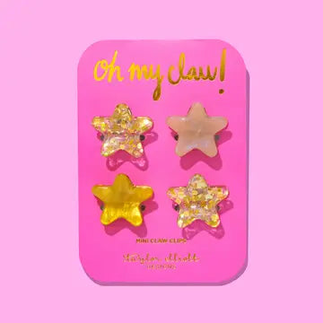 Mini Claw Clips - Gold Confetti