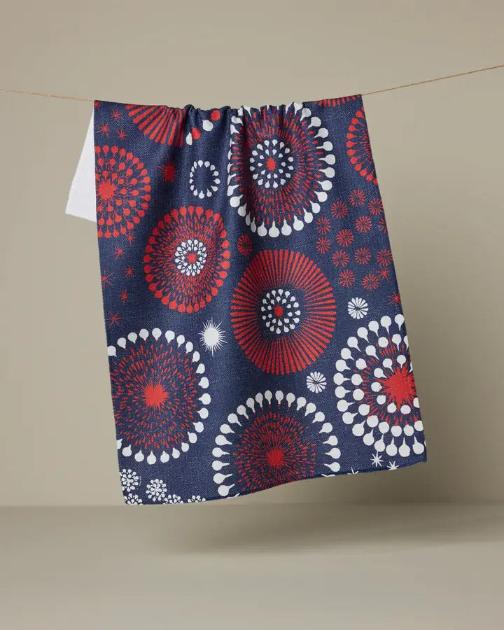 Freedom Sparks Navy Tea Towel