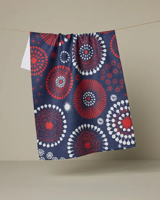 Freedom Sparks Navy Tea Towel