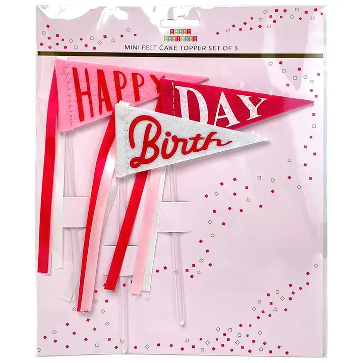 Pink Felt Cake Topper