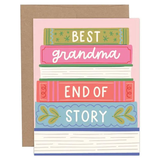 Best Grandma Book Stack Greeting Card