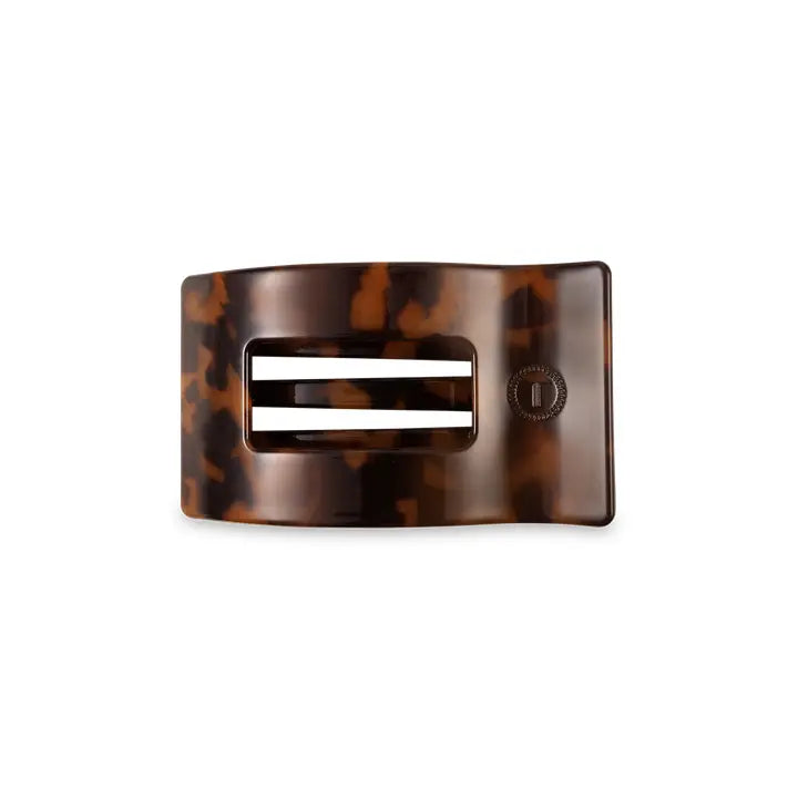 Small Flat Rectangle Hair Clip - Tortoise