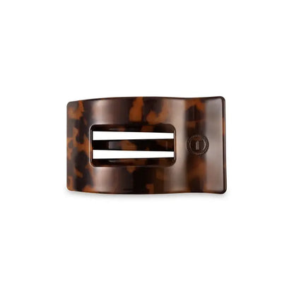 Small Flat Rectangle Hair Clip - Tortoise