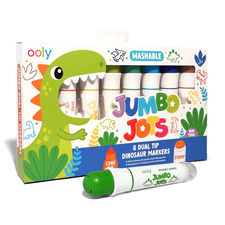 Jumbo Jots Dual Tip Dinosaur Stamp Markers