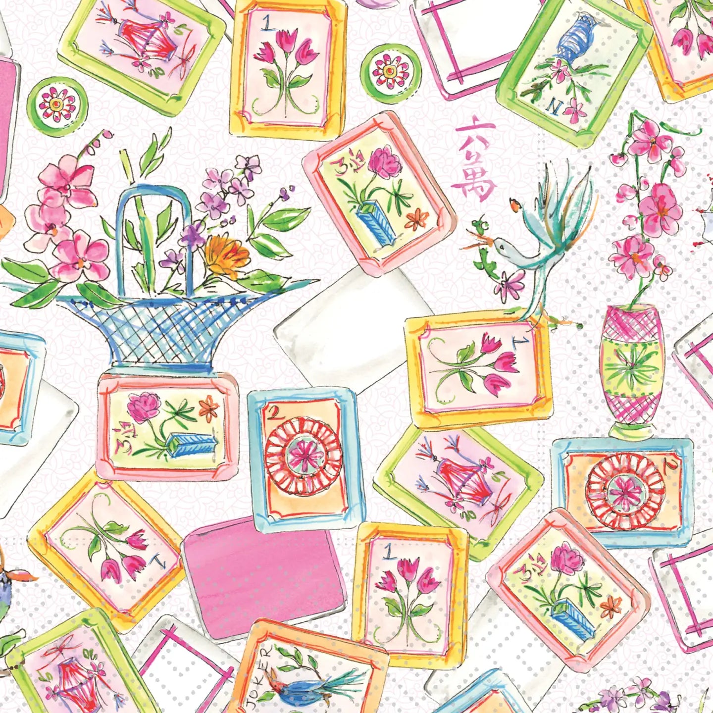 Cocktail Napkin -  Mahjong Allover Rosanne Beck