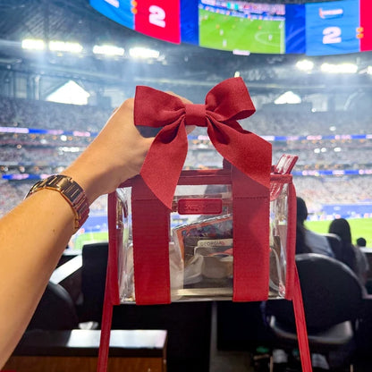 Jelly Clear Stadium Bag - Varsity Red Bow
