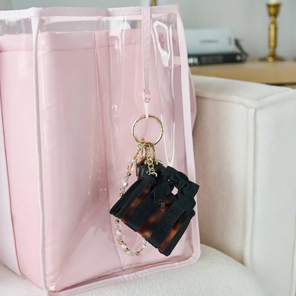 Jelly Tote Key Chain - Tortoise Shell Bow