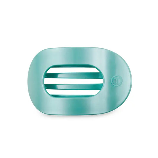 Flat Round Hair Clip - Medium  - Totally Turquoise
