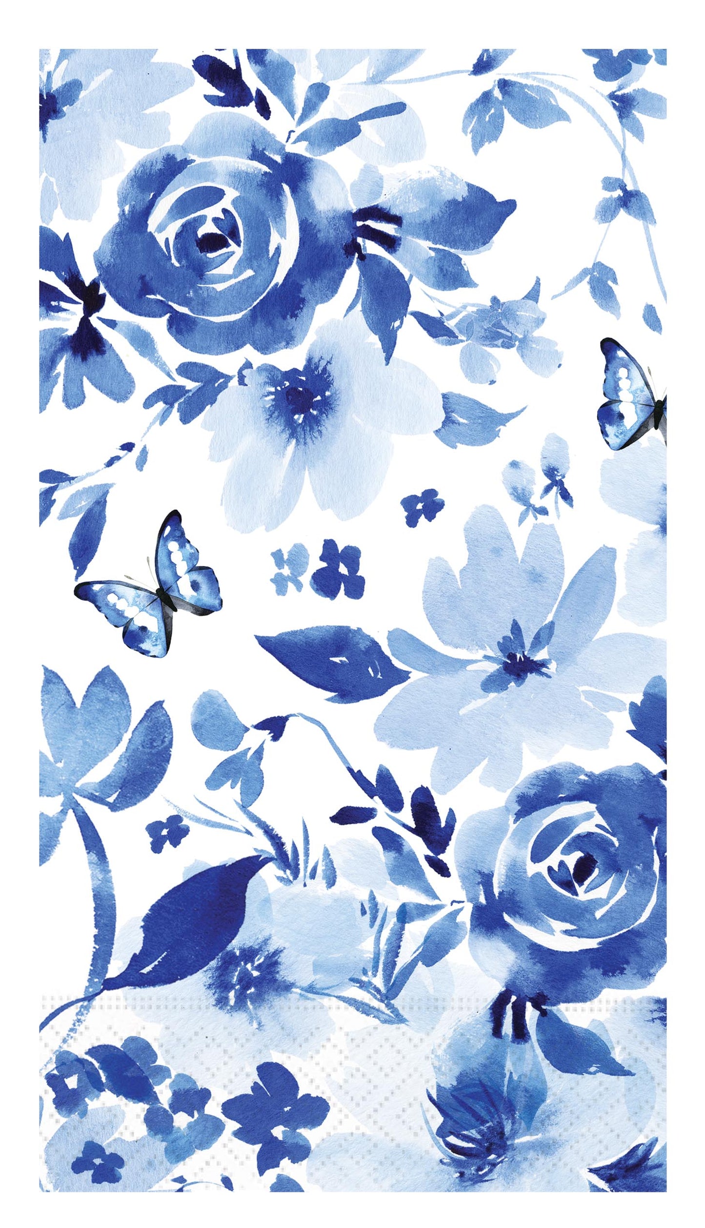 Guest Towel Napkin - Indigo Rosettes
