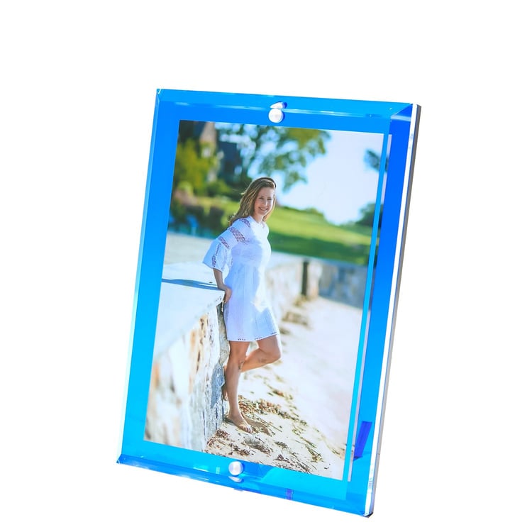 4x6 Acrylic Beveled Frame - Seaglass Blue