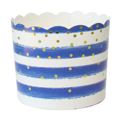 Large Baking Cups -  Blue Confetti Foil