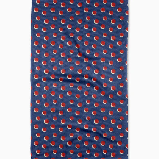 Four in A Row Dot Blue Tea Towel