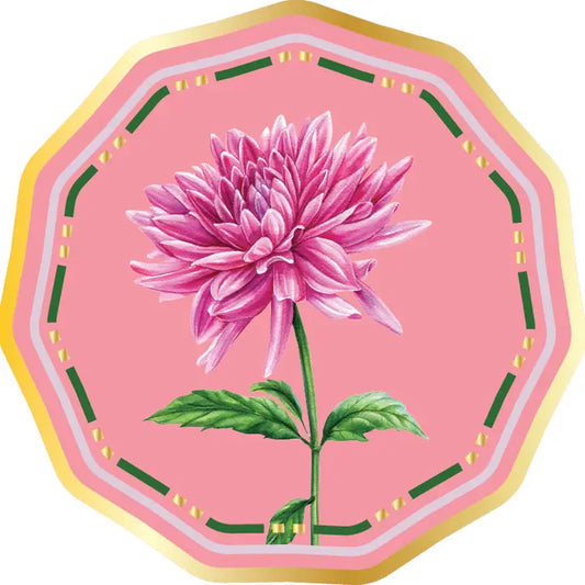 Wavy Salad Plate - Dahlia Garden