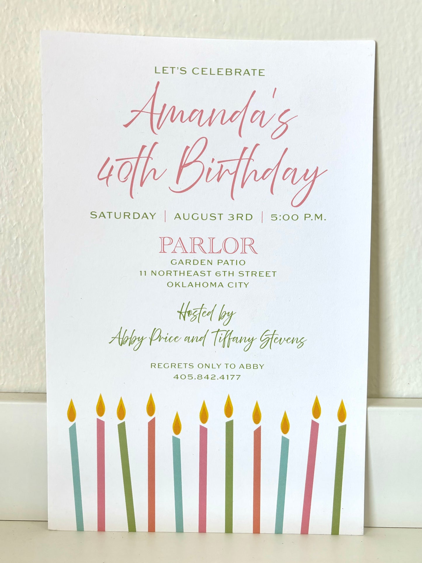Birthday Candles Pastel Invitation - 10 ct