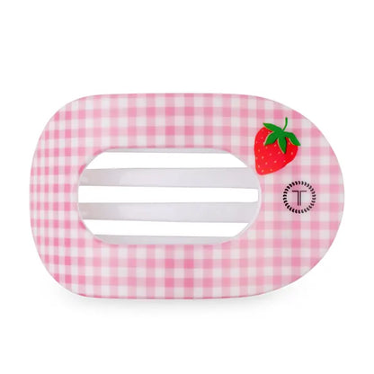 Large Flat Round Hair Clip - Handpicked Strawberry