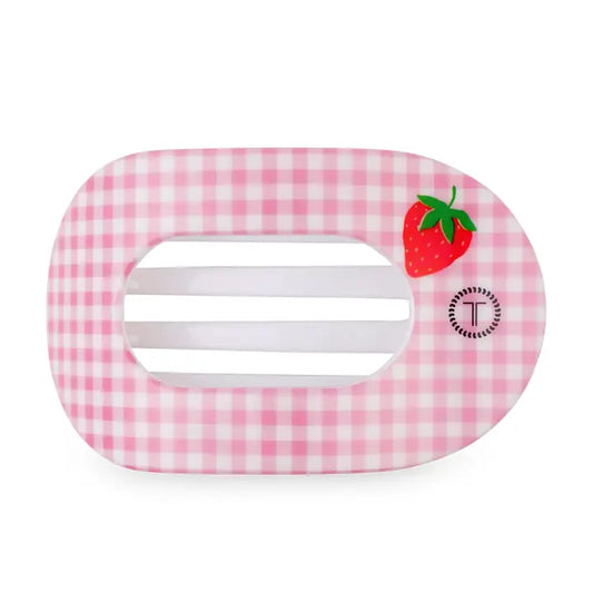 Large Flat Round Hair Clip - Handpicked Strawberry
