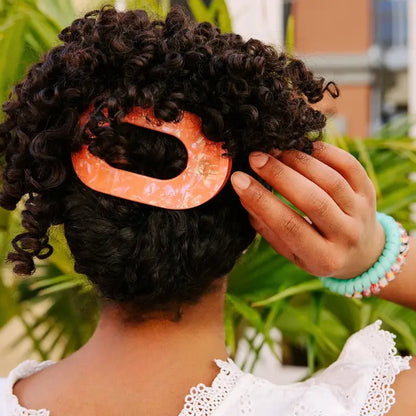 Large Flat Round Hair Clip - Dreamsicle