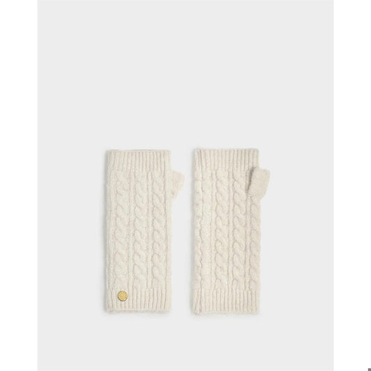 Cable Knit Handwarmers - Creme