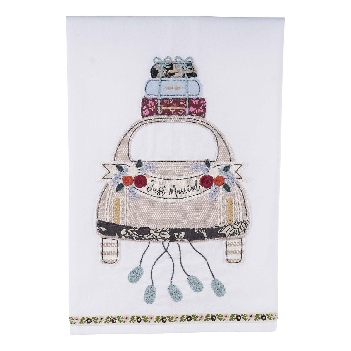 Tea Towel - Just Married Neutral Car