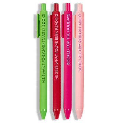 Merry Bookmas Reader Christmas Pen Set