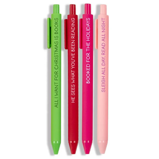 Merry Bookmas Reader Christmas Pen Set