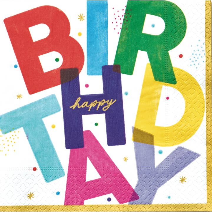 Luncheon Napkin - Birthday Block