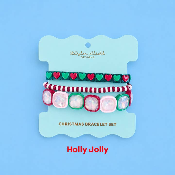 Christmas Bracelet Set - Holly Jolly