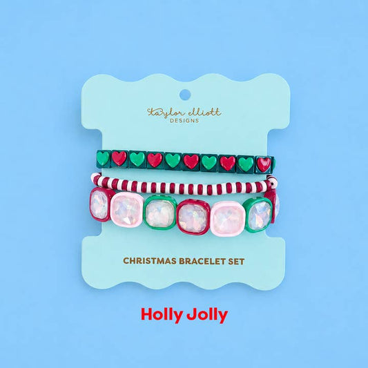 Christmas Bracelet Set - Holly Jolly